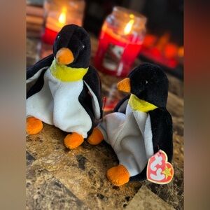 🐧 TY Beanie Baby Waddle Penguin Pair 1995